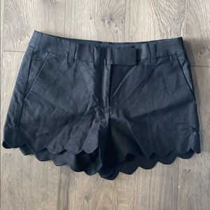 Jcrew Black scalloped edge shorts